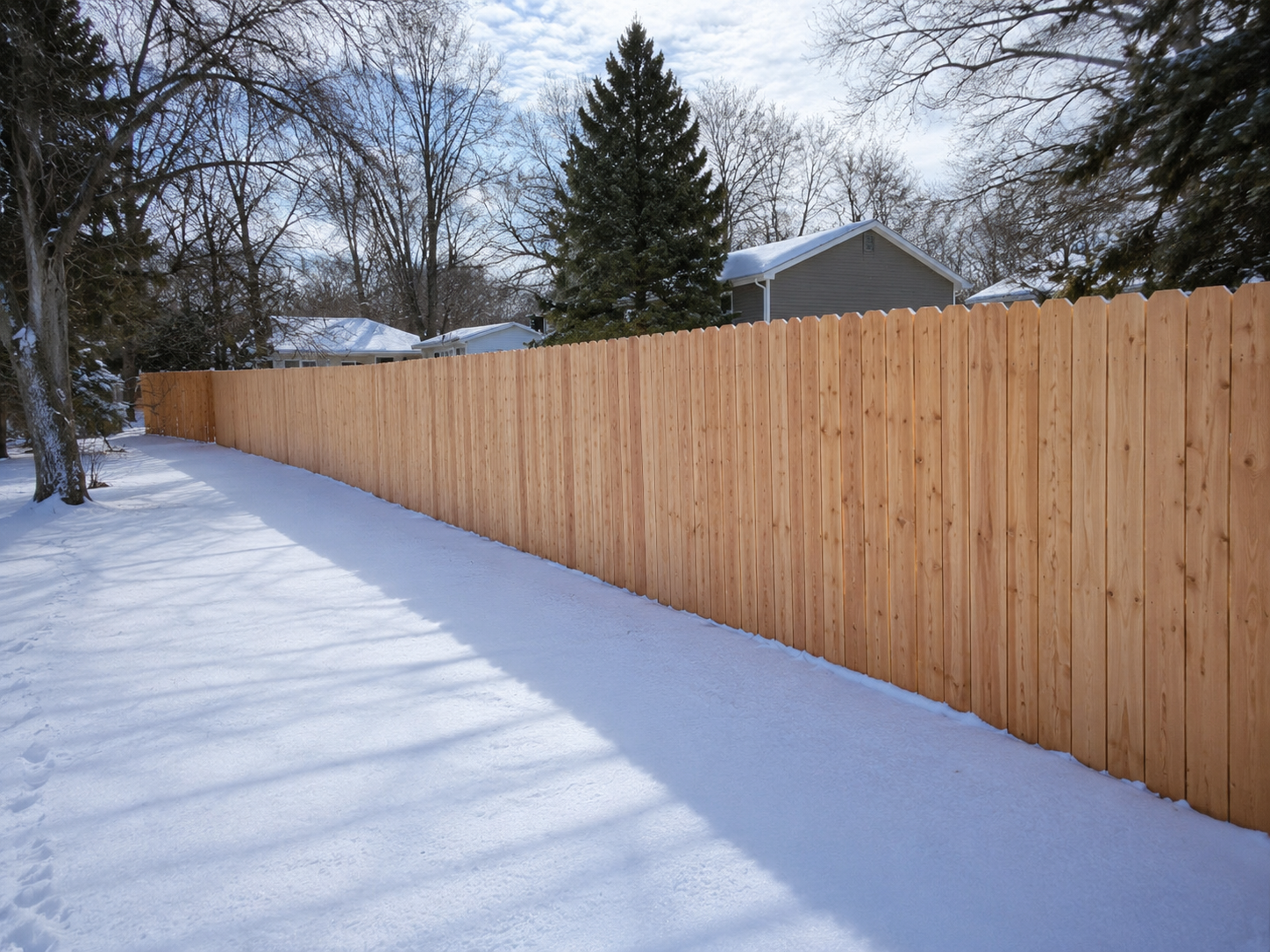 Cedar privacy fence installed by Kodiak Built in Green Bay, WI